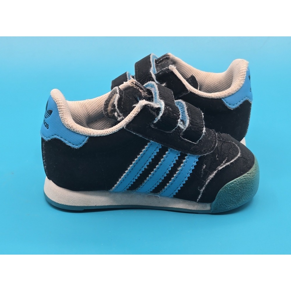 Adidas Black / Blue PYV 702001 Kids Size 4K Shoes Athletic Boys - Picture 4 of 11